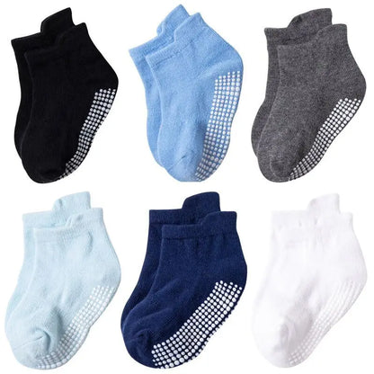 Chaussettes antidérapantes pour enfants, lot de 6 – pour jouer au printemps et en automne