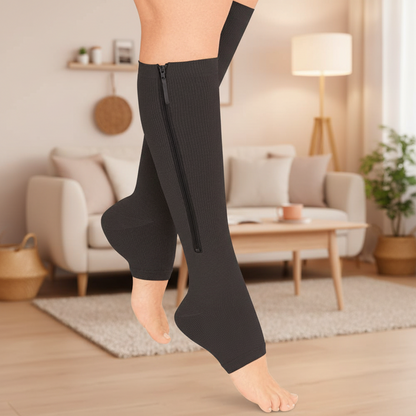 Chaussettes de compression à fermeture éclair pour soutien et soulagement
