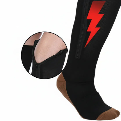 Chaussettes de compression à fermeture éclair pour soutien et soulagement