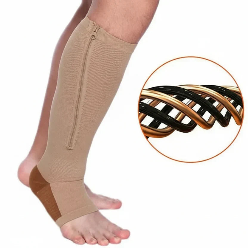 Chaussettes de compression à fermeture éclair pour soutien et soulagement