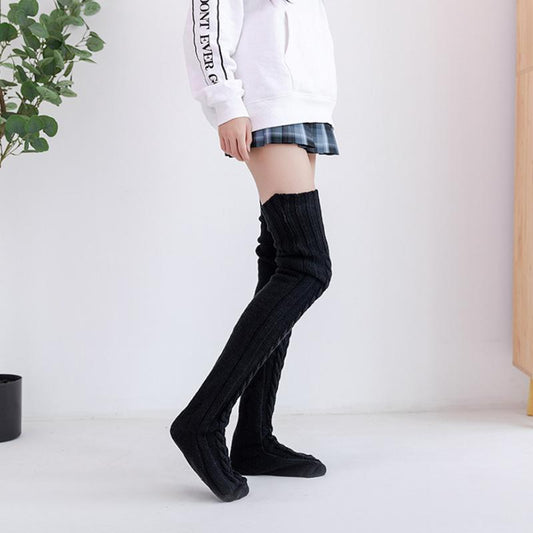 Chaussettes jusqu’au genou tricotées à la main pour femmes - douces et chaudes