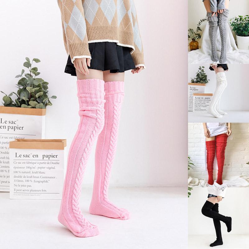 Chaussettes jusqu’au genou tricotées à la main pour femmes - douces et chaudes