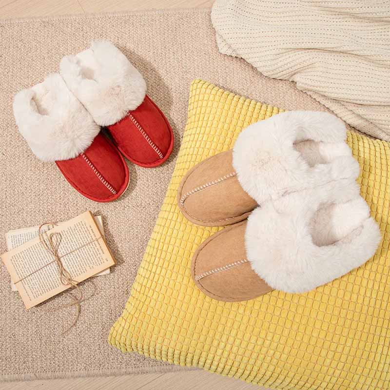 Chaussons à doublure chaude et douce, semelle antidérapante
