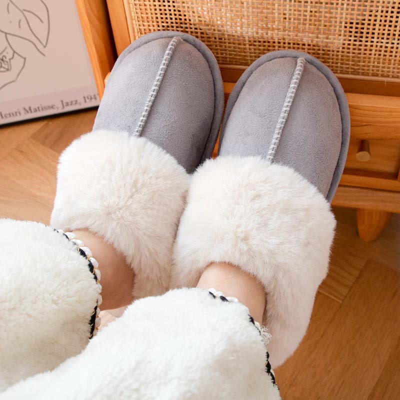 Chaussons à doublure chaude et douce, semelle antidérapante