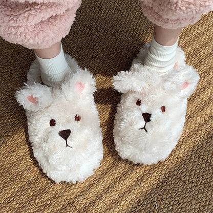 Chaussons animaux pelucheux