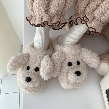 Chaussons animaux pelucheux