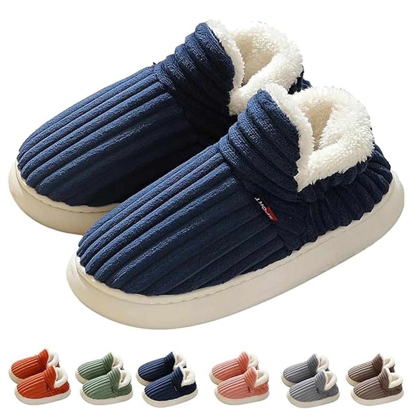 Chaussons avec doublure moelleuse et semelle antidérapante