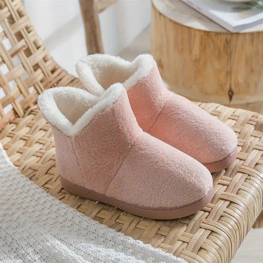Chaussons bottines femme doublés de fausse fourrure