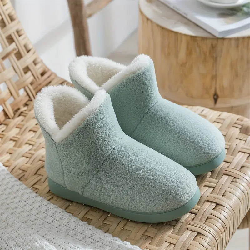 Chaussons bottines femme doublés de fausse fourrure