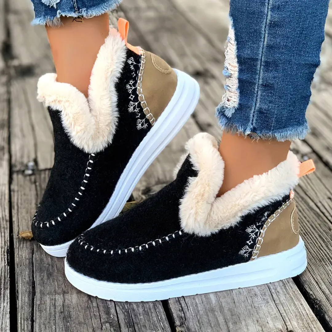 Chaussons d’hiver douillets à doublure polaire pour femmes