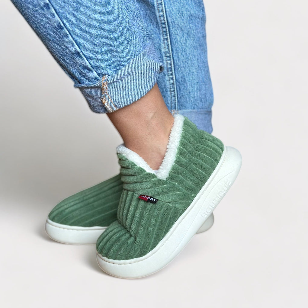 Chaussons en fourrure ergonomiques ultra chauds