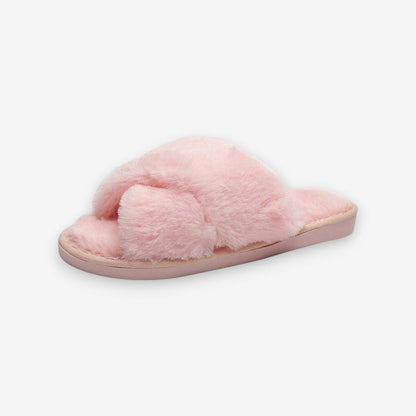 Chaussons femme à brides croisées ouverts à l’arrière