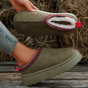 Chaussons type sabot à plateforme à enfiler pour femme