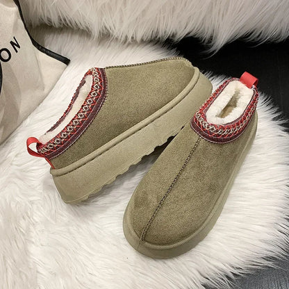 Chaussures à enfiler pour femme doublées en polaire pour temps froid