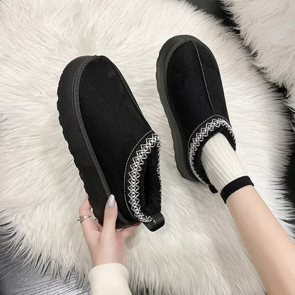 Chaussures à enfiler pour femme doublées en polaire pour temps froid