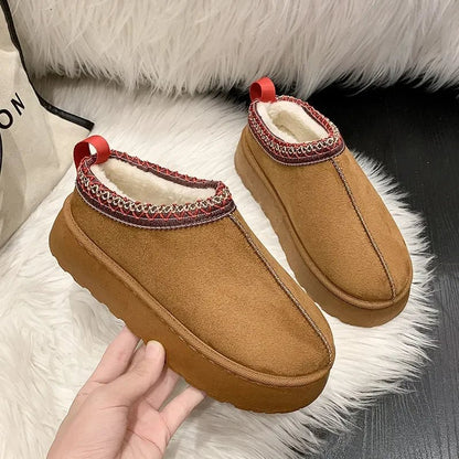 Chaussures à enfiler pour femme doublées en polaire pour temps froid