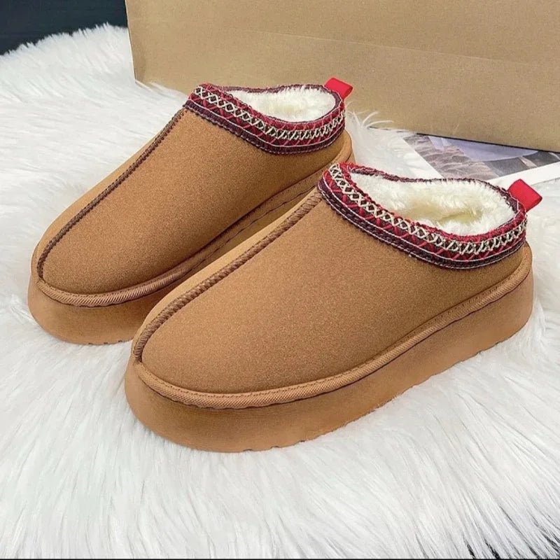 Chaussures à enfiler pour femme doublées en polaire pour temps froid