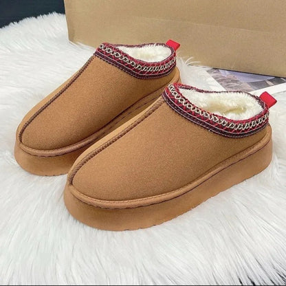 Chaussures à enfiler pour femme doublées en polaire pour temps froid