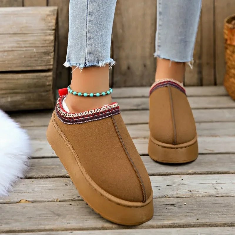 Chaussures à enfiler pour femme doublées en polaire pour temps froid