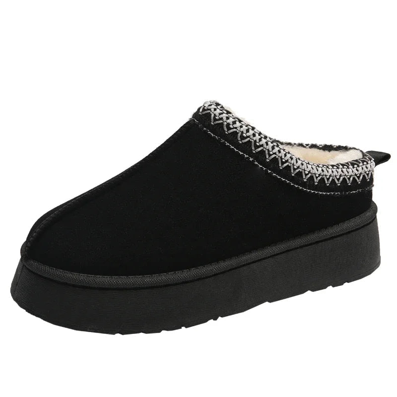 Chaussures à enfiler pour femme doublées en polaire pour temps froid