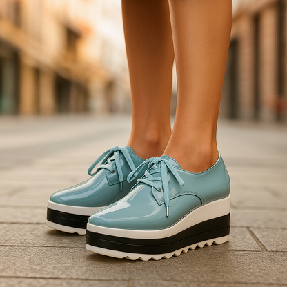 Chaussures à lacets à plateforme femme