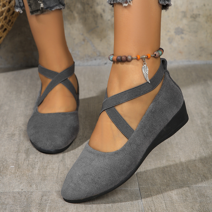 Chaussures compensées élégantes et confortables à bride élastique
