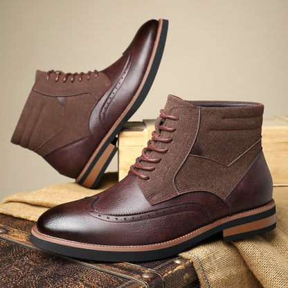 Chaussures wingtip en cuir pour homme