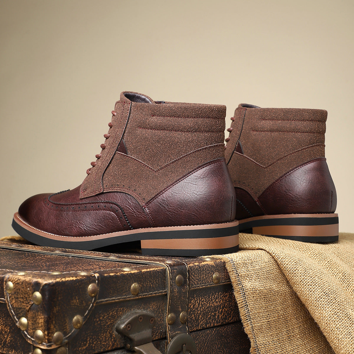 Chaussures wingtip en cuir pour homme