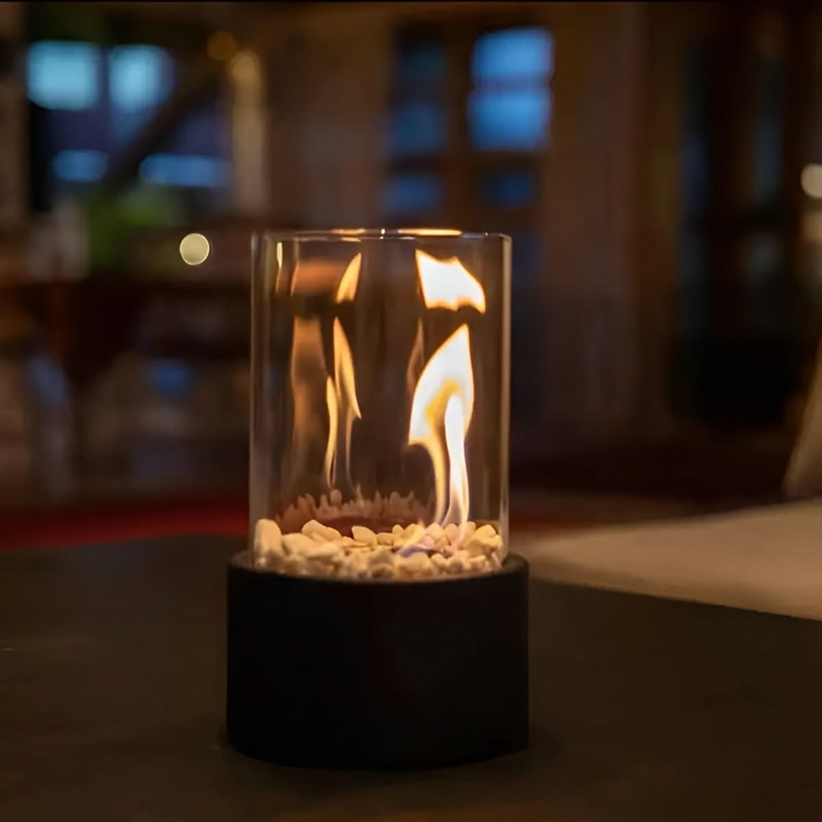 Cheminée de table sans fumée élégante pour l’intérieur et l’extérieur