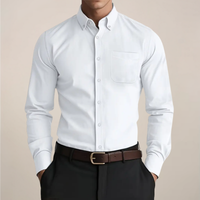 Chemise à col boutonné à manches longues pour homme