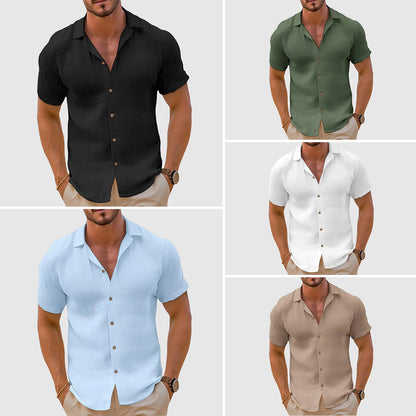 Chemise à col cubain pour homme