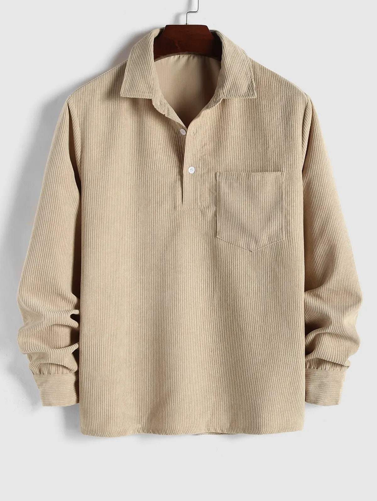 Chemise à col cubain pour homme - poche poitrine