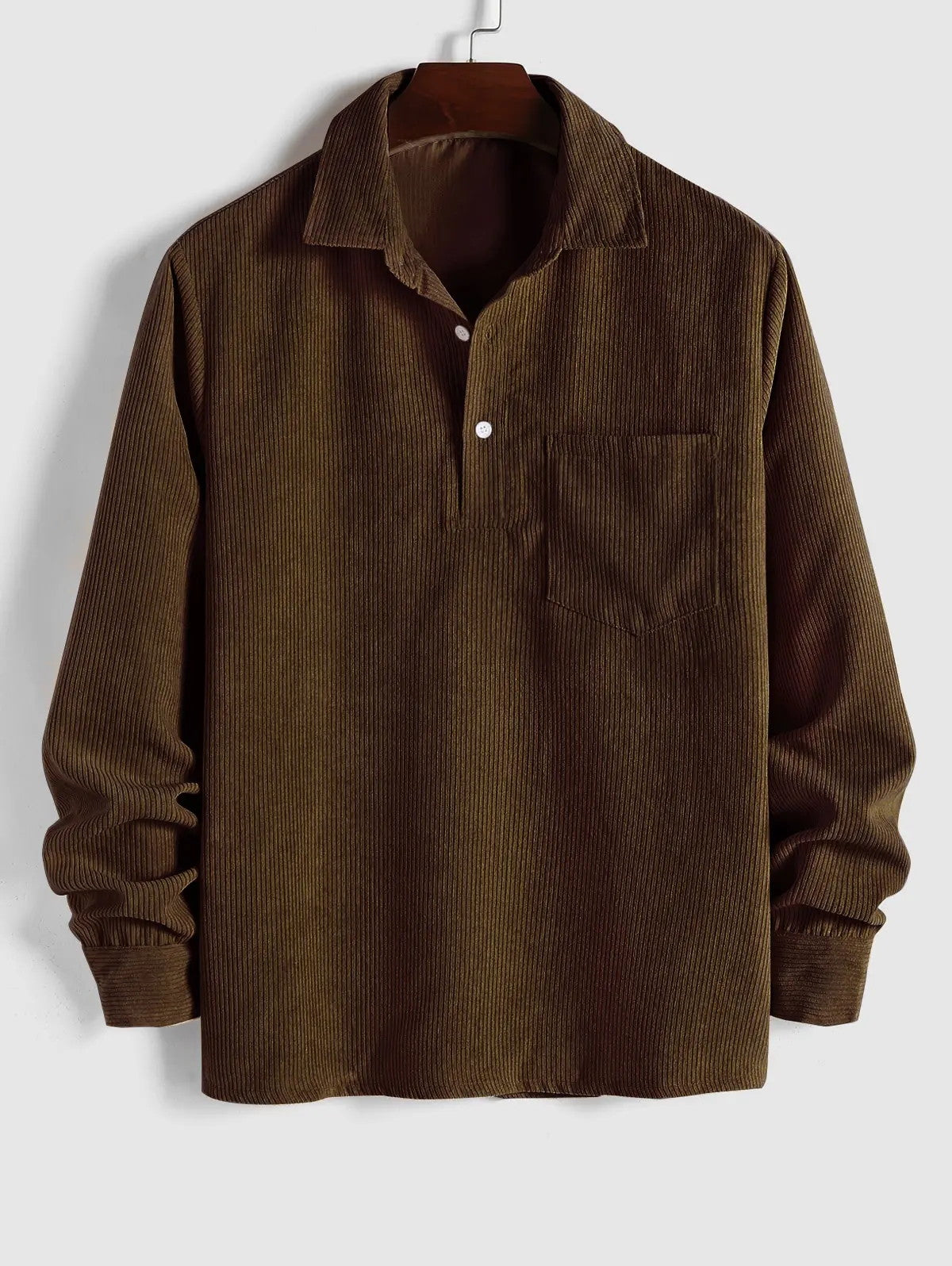 Chemise à col cubain pour homme - poche poitrine