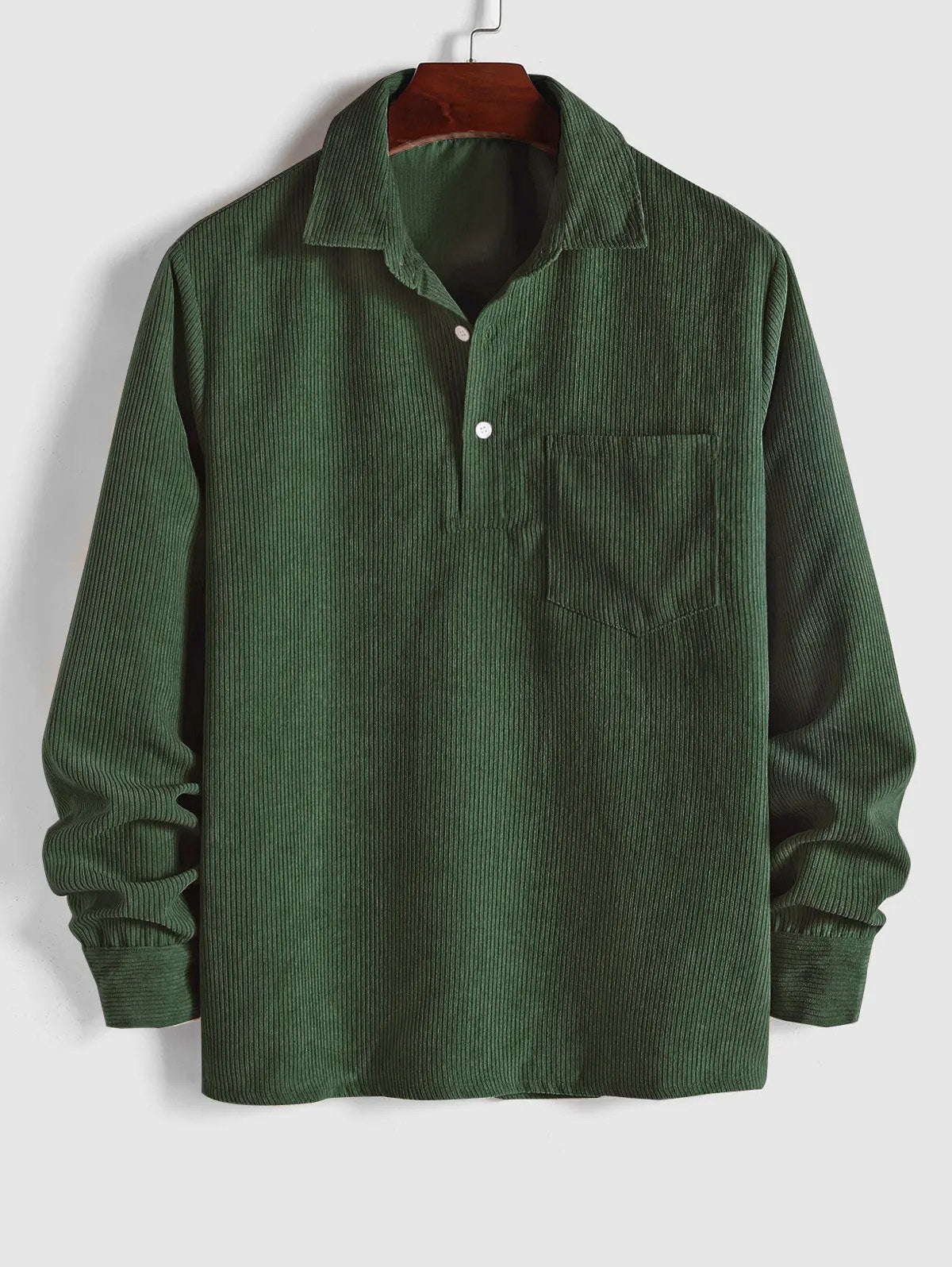 Chemise à col cubain pour homme - poche poitrine