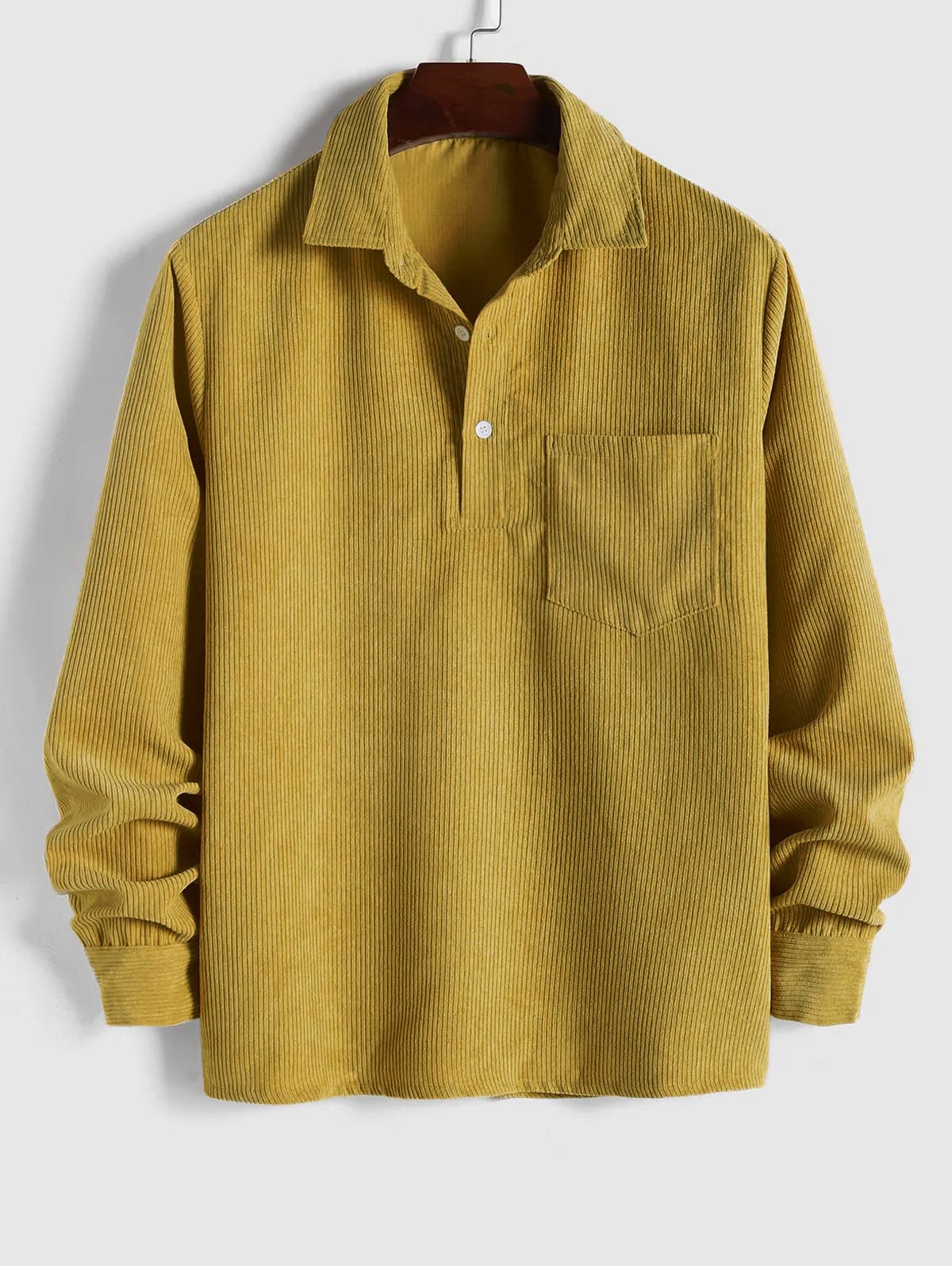 Chemise à col cubain pour homme - poche poitrine