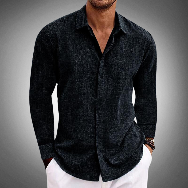Chemise à manches longues décontractée pour homme
