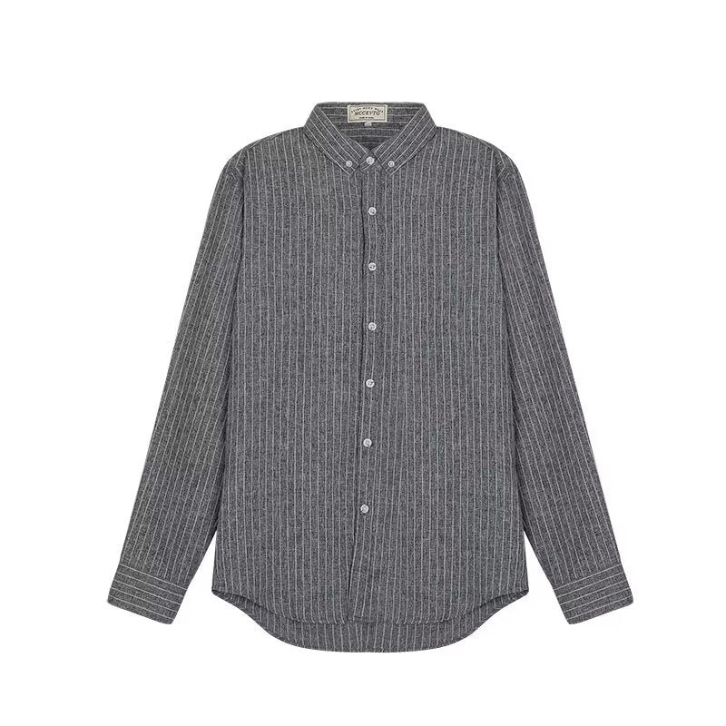 Chemise à rayures à manches longues pour homme