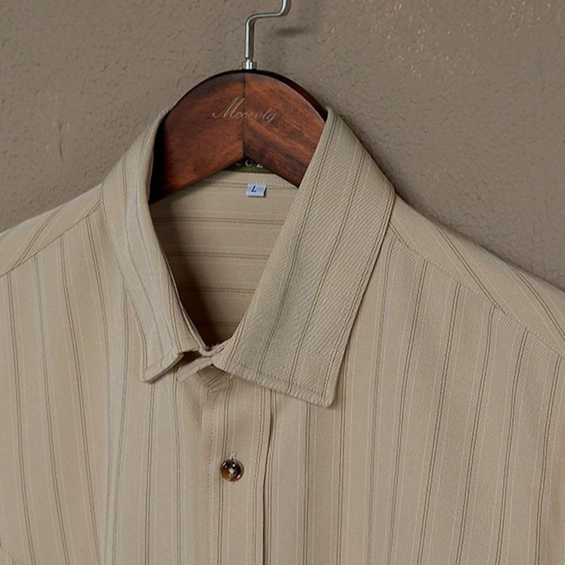 Chemise à rayures à manches longues pour homme
