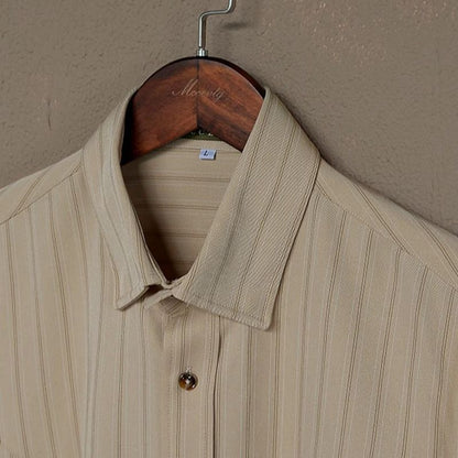Chemise à rayures à manches longues pour homme