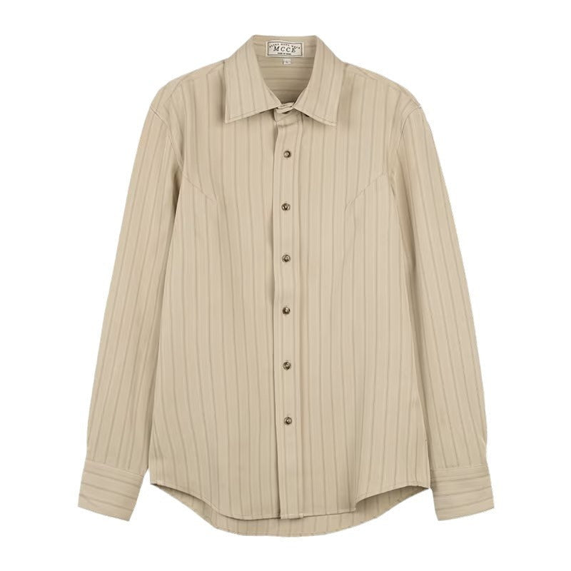 Chemise à rayures à manches longues pour homme