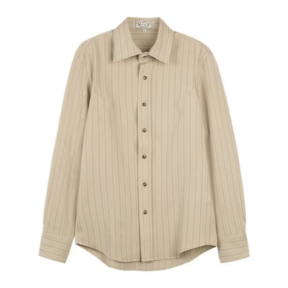 Chemise à rayures à manches longues pour homme