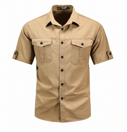 Chemise boutonnée à manches courtes pour homme