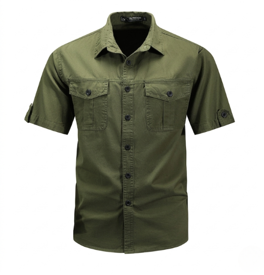 Chemise boutonnée à manches courtes pour homme