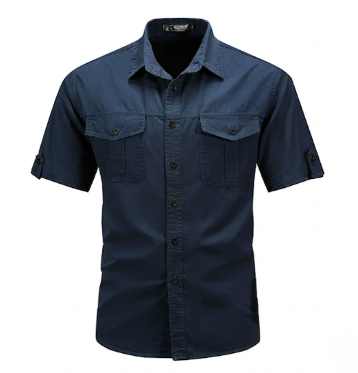 Chemise boutonnée à manches courtes pour homme