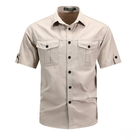 Chemise boutonnée à manches courtes pour homme