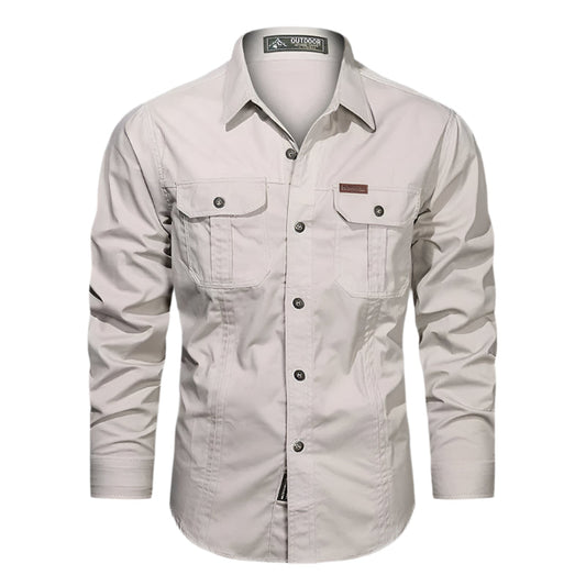 Chemise boutonnée à manches longues pour homme