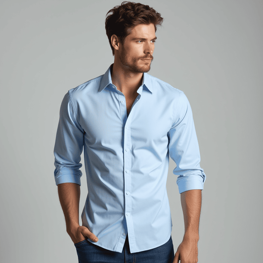 Chemise boutonnée à manches longues pour homme
