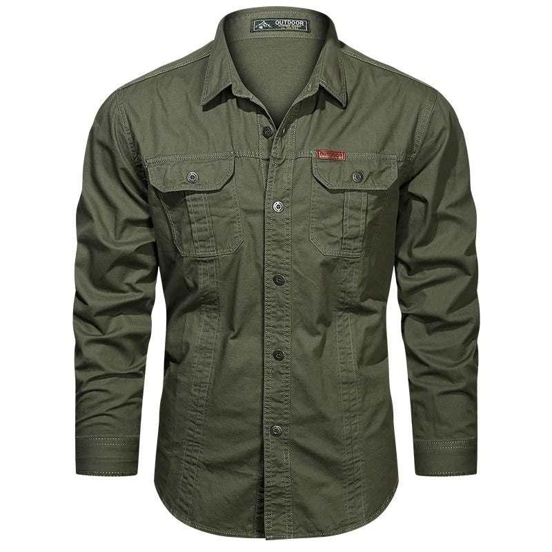 Chemise boutonnée à manches longues pour homme