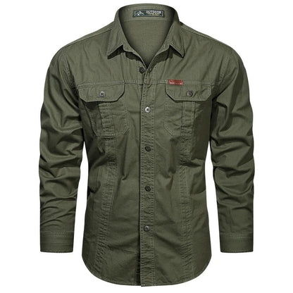 Chemise boutonnée à manches longues pour homme