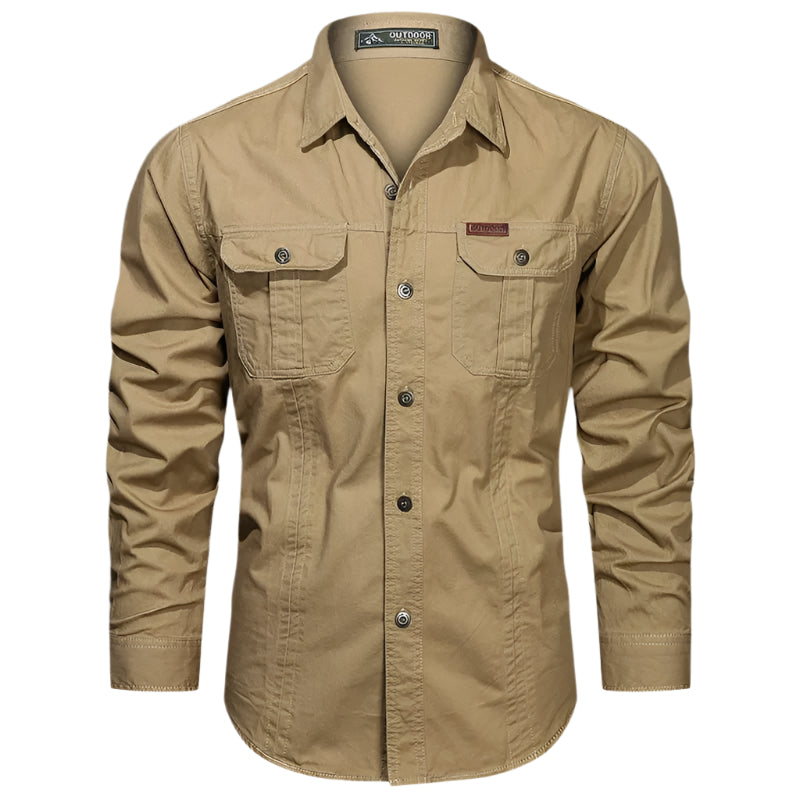 Chemise boutonnée à manches longues pour homme